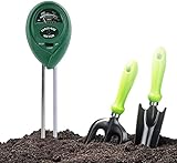 Bodentester, Boden-pH-Messer 3-in-1 Bodentester-Set für Feuchtigkeit, Licht und pH, Boden Feuchtigkeit Meter für Pflanzenerde, Garten, Bauernhof, Rasen, kein Batterien erforderlich
