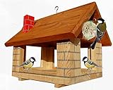 Vogelhaus Futterhaus zum Stellen oder Aufhangen B-360mm L-260mm H-260mm Impragniertes Holz