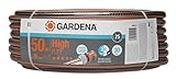 Gardena Comfort HighFLEX Schlauch 19 mm (3/4 Zoll), 50 m: Gartenschlauch mit Power-Grip-Profil, 30 bar Berstdruck, hochflexibel, formstabil, UV-beständig, verpackt (18085-20) Schwarz, Orange