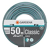 Gardena Classic Schlauch 13 mm (1/2 Zoll), 50 m ohne systemteile: Universeller Gartenschlauch aus robustem Kreuzgewebe, 22 bar Berstdruck, druck- und UV-beständig (18010-20), grau/blau