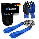 LEXFORD® Handkettensäge - Extrem Scharf & Langlebig - Schutzhandschuhe zum Outdoor sägen inkl. Gürteltasche
