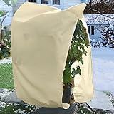 DazSpirit 2.4x2M Winterschutz Kübelpflanzensack, Winterschutz für Pflanzen mit Kordelzug und Reißverschluss, Wiederverwendbar Frostschutzvlies aus Frost, Frost, Insekten