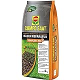 COMPO SAAT Rasen Reparatur Komplett-Mix+, Rasensamen, Keimsubstrat, Langzeit-Rasendünger und Bodenaktivator, 4 kg, 20 m²
